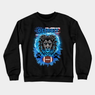 Football Detroit motor kitty Loins USA pride Crewneck Sweatshirt